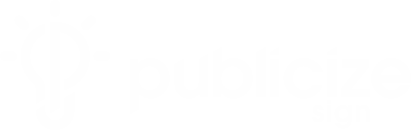logo publicize Sign white 2026